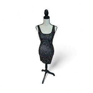 Elegant Black Polka Dot Dress SHEER